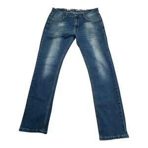 RAW X Jeans Mens‎ 34x30 Standard Wash Blue Denim Straight Leg Pants